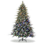 6Ft/7.5Ft/9Ft Pre-Lit Snow Flocked Christmas Tree 8-Modes LED Lights Prelit Artificial Tree With Fake Pine Cones For Home Decor