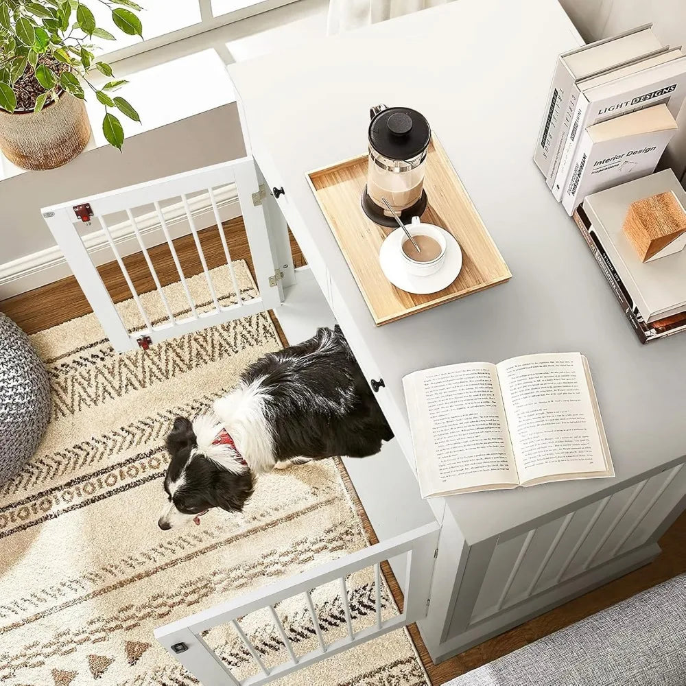 44inch Dog Crate Furniture with Drawers,Wooden Dog Kennel Furniture for Large Breed,End Table Wood Dog House for Indoor use,for