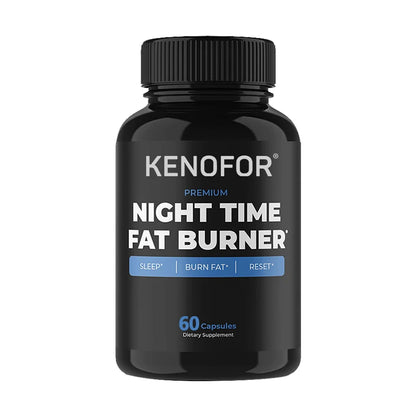 Night Time Fat Burner Supplement for Belly Fat Reduction Metabolic Cleansing Sleep Aid Appetite Suppression Unisex L-Carnitine 60 Capsules