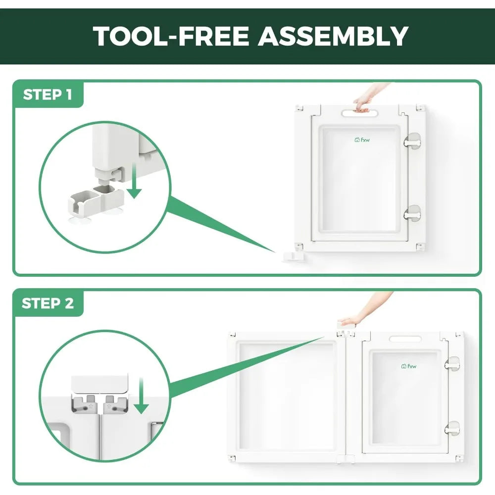 AuraSpace Acrylic Indoor Dog Playpen for Puppies and Small Dogs, 24 Inch, 8 Panels, White