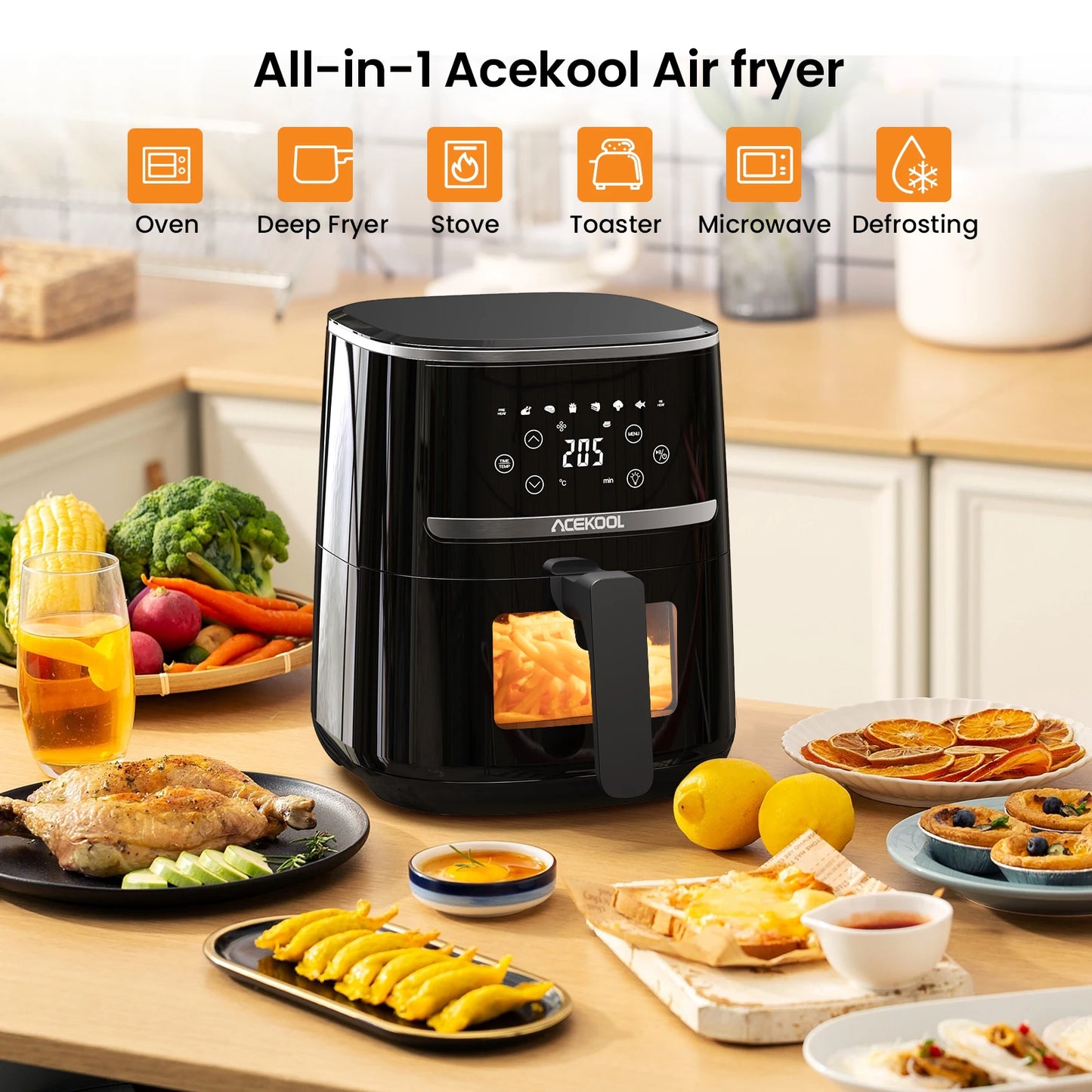 5 Quart Digital Display Air Fryer 8 Cooking Presets