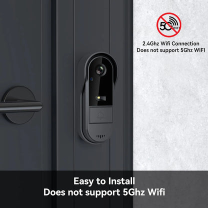 WiFi wireless smart video doorbell, Two-way outdoor 1080P HD camera, Wireless intercom voice, Smart home waterproof doorbell