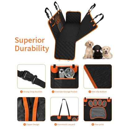 Dog Seat Cover, Pet Dog Seat Cover, Hammock Heavy Duty Scratch Resistant Anti Slip Durable Soft Pet Rear Seat Cover for Cars, keeps fur off vehicle's interior.