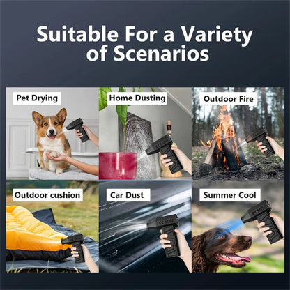 130000RPM Mini Fan Electric Air Duster Adjustable wind speed Portable Fan Violent Blower Rechargeable  Car Cleaning