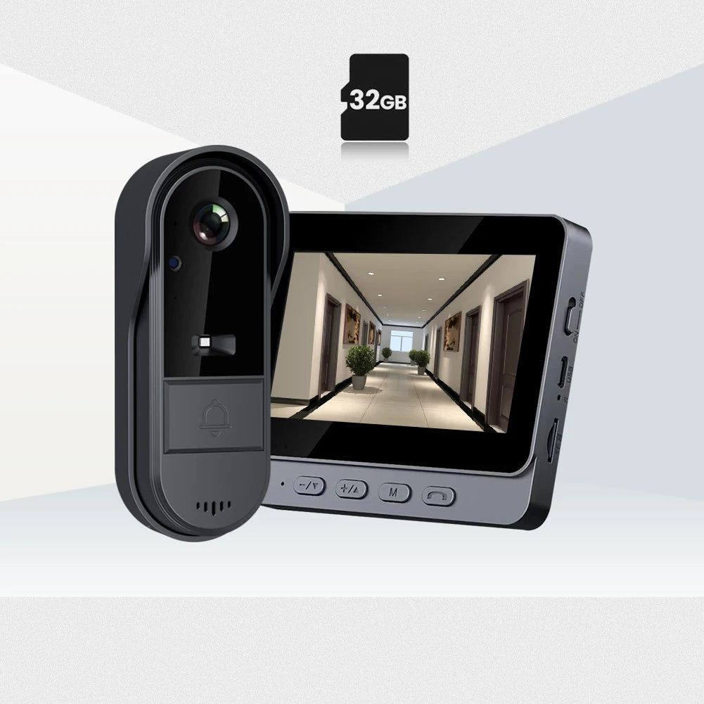 WiFi wireless smart video doorbell, Two-way outdoor 1080P HD camera, Wireless intercom voice, Smart home waterproof doorbell