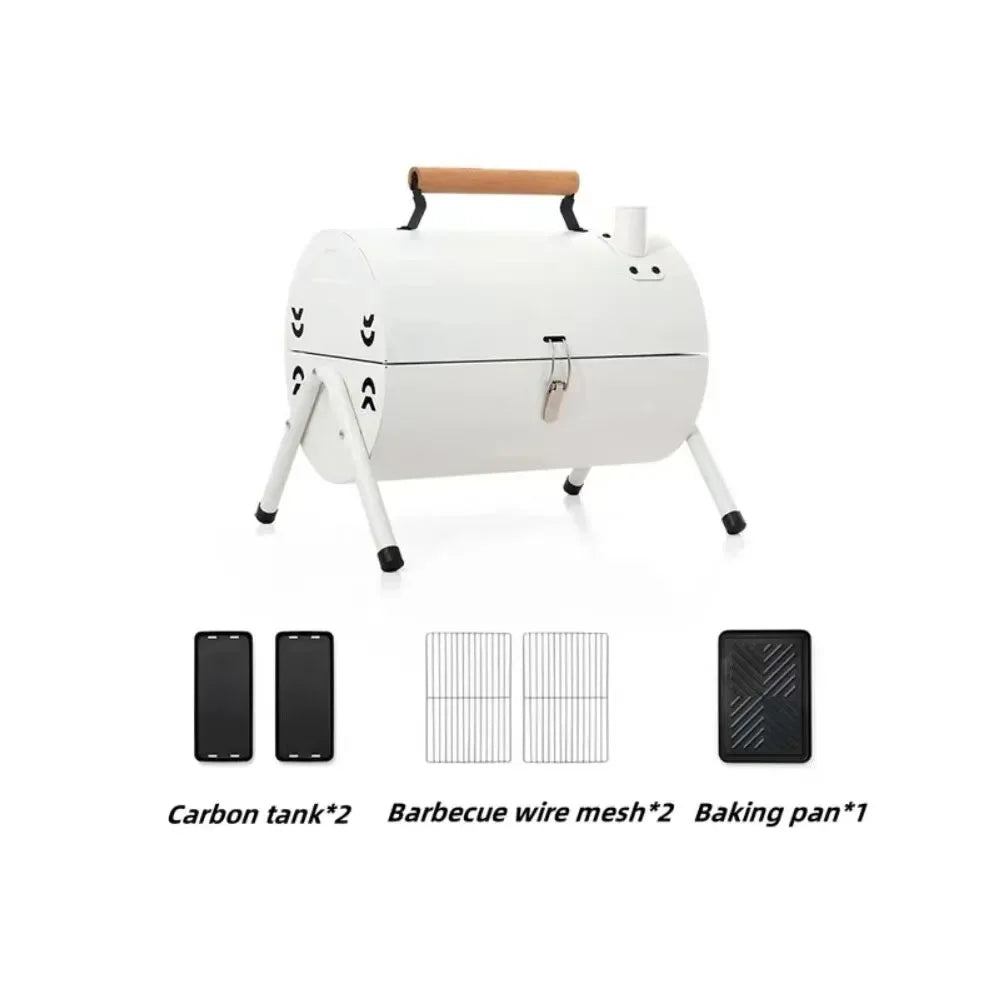 Portable Charcoal Grill Tabletop Outdoor Barbecue Smoker Small BBQ Grill for Outdoor Cooking Backyard Camping Picnics Beach