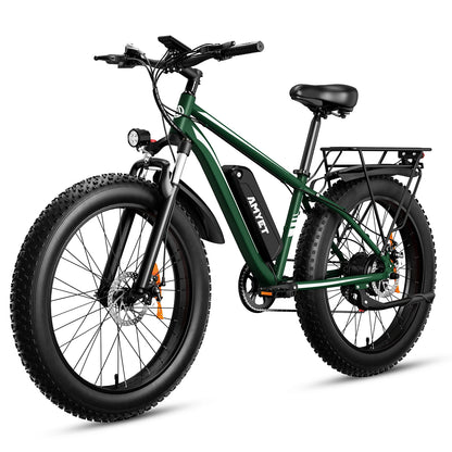 AMYET Electric Bike EB26 Adults Electric Bicycle Peak 1500W 48V 15AH e bike 26" Fat Tire Mountain Bike 31mph  Electric Dirt Bike