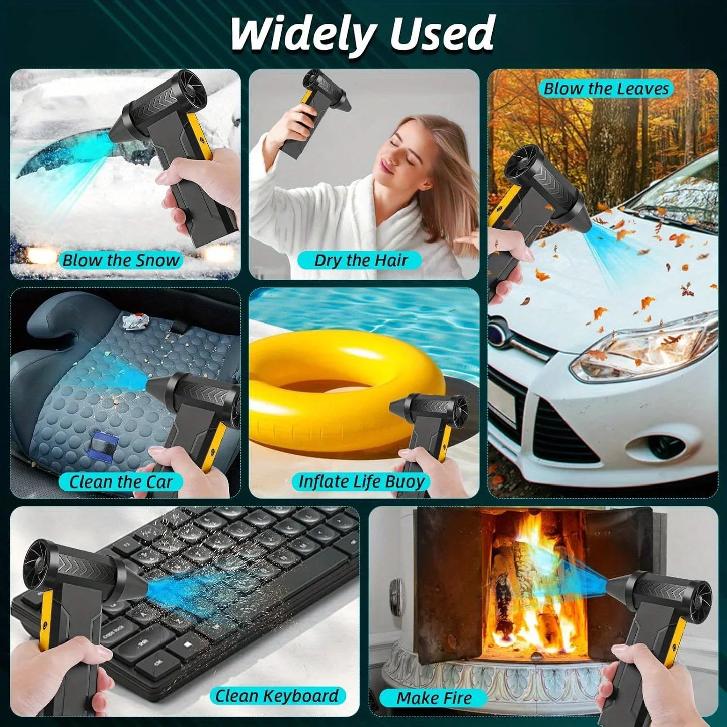 800,000RPM Air Blower Electric Turbo Violent Fan Brushless Motor High-Speed Turbo Jet Fan USB Rechargeable Powerful Dust Blower