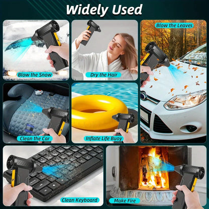 800,000RPM Air Blower Electric Turbo Violent Fan Brushless Motor High-Speed Turbo Jet Fan USB Rechargeable Powerful Dust Blower