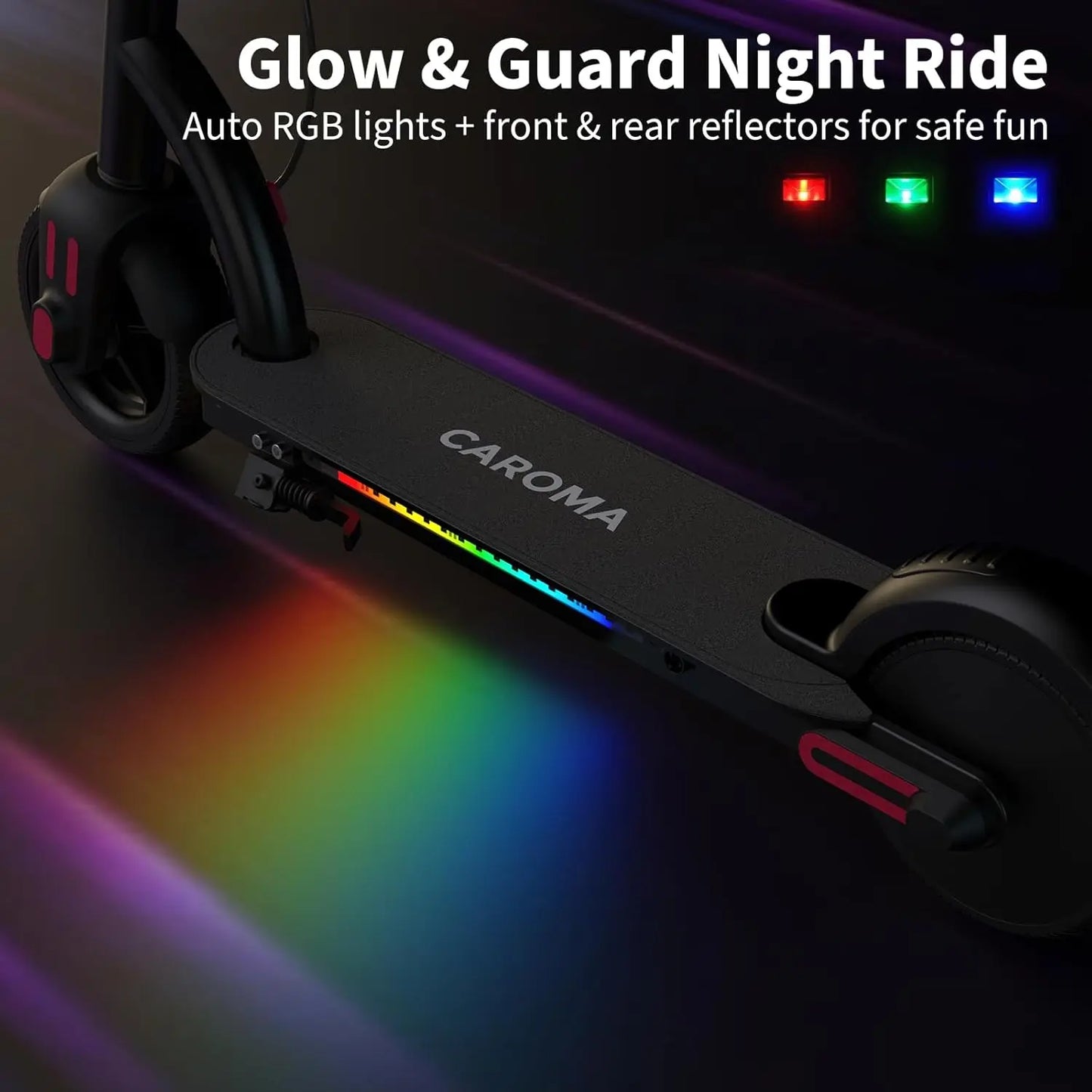 Electric Scooter for Kids Ages 6-12,150W Motor,Colorful Lights,Adjustable Height&Speed,LED Display,Foldable scooter for Kids