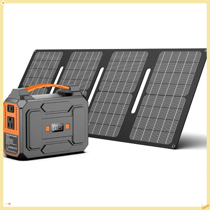 146Wh Off-Grid Solar Generator, 200W Peak with 40W Panel for Camping, Outdoor Adventure, RV & Travel