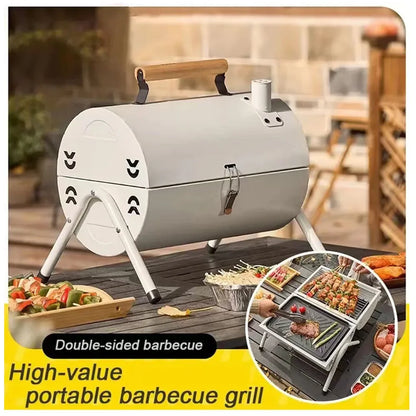 Portable Charcoal Grill Tabletop Outdoor Barbecue Smoker Small BBQ Grill for Outdoor Cooking Backyard Camping Picnics Beach