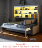 Murphy Cabinet Bed with Sofa, Storage Shelves & LED Light, Beige Color