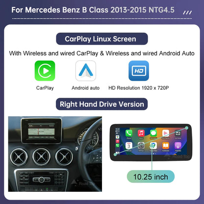 Road Top Touch Screen for Mercedes Benz B/A Class W176 CLA GLA W246 NTG4.5 Multimedia GPS With Carplay Android Auto Car Player