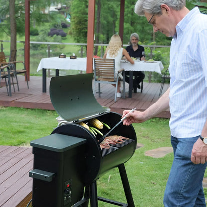 Electric Wood Pellet Smoker Grill 8 In 1 BBQ Grills for Outdoor Grill with Auto Feed & PID Temperature Control (180-450°F)456 Sq