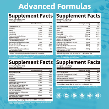 Electrolyte Powder Sugar Free & 0 Calories Mixture Electrolyte Drinks Quickly Hydrate Provide Endurance & Energy Support Non GMO
