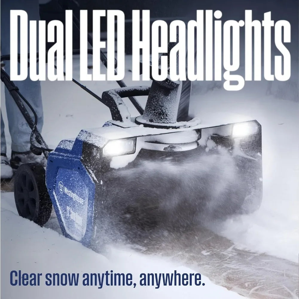 18 Corded Snow Blower, Dual LED Lights, Electric Snow Blower with 25ft Throwing Distance, Plows 650lbs/min, Adjustable Chute