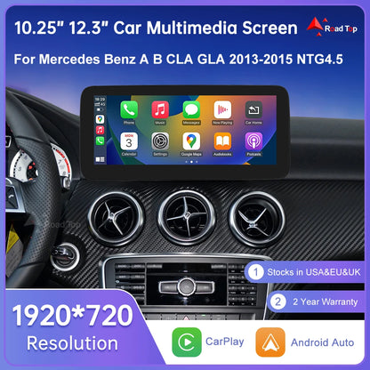 Road Top Touch Screen for Mercedes Benz B/A Class W176 CLA GLA W246 NTG4.5 Multimedia GPS With Carplay Android Auto Car Player