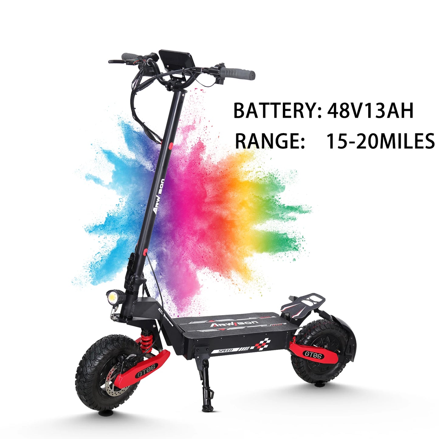 Arwibon GT06 1200W Foldable E-Scooter for Adults -Max Speed 25MPH, 48V 13AH/23.4AH, 11"Off-Road Tires | US Stock, Factory Direct