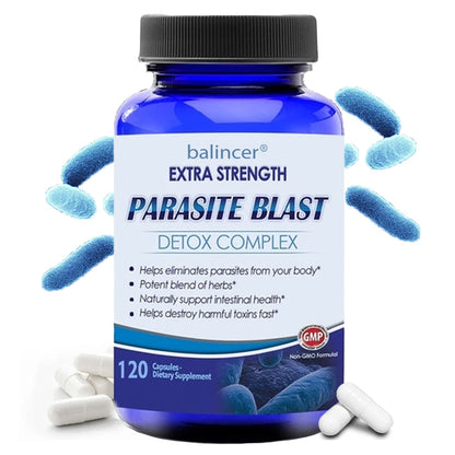 Ntibacterial PARASITE BLAST, Removes All Body Parasites, Natural Gut Health, Cleans Colon Detox + Cleanse, Liver Immunity