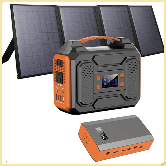300W Portable Solar Generator | 65W Power Bank + 40W Panel for Home Backup, RV & Outdoor Camping Trips