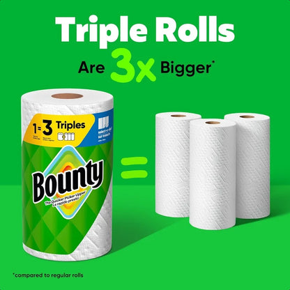 Bounty SelectASize Paper Towels White 2 Triple Rolls = 6 Regular Rolls