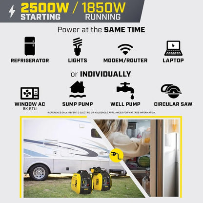 2025new-Ultralight 2500-Watt Portable Inverter Generator with Quiet Technology and Carbon Monoxide Shield by Champion Power Equi