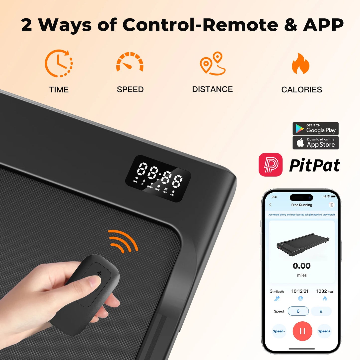 Walking Pad Under Desk Treadmill 2 in 1 Portable Treadmill with Remote Control LED Display 2.5HP Walkingpad for Home&Office