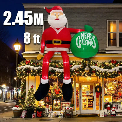 240cm Inflatables Blow Up Gingerbread Man Christmas Outdoor Decoration 2025 Santa Claus Home Yard Garden Party Xmas Decor