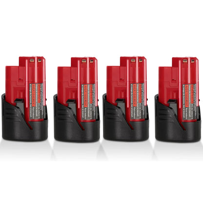 2 Pack 3.0Ah Replacement Battery for Milwaukee M-12 Battery  Compatible for Milwaukee 12V Heated Jacket & 48-11-2440 48-11-2402