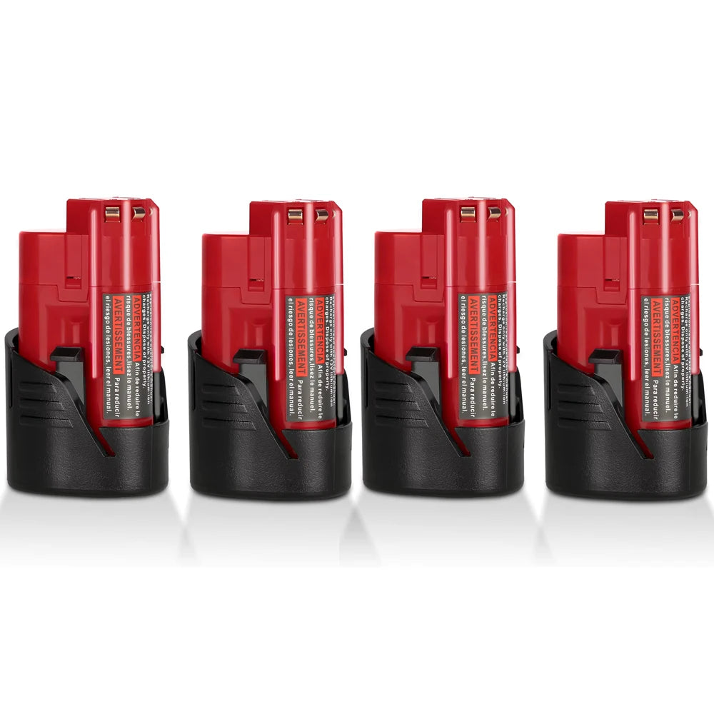 2 Pack 3.0Ah Replacement Battery for Milwaukee M-12 Battery  Compatible for Milwaukee 12V Heated Jacket & 48-11-2440 48-11-2402
