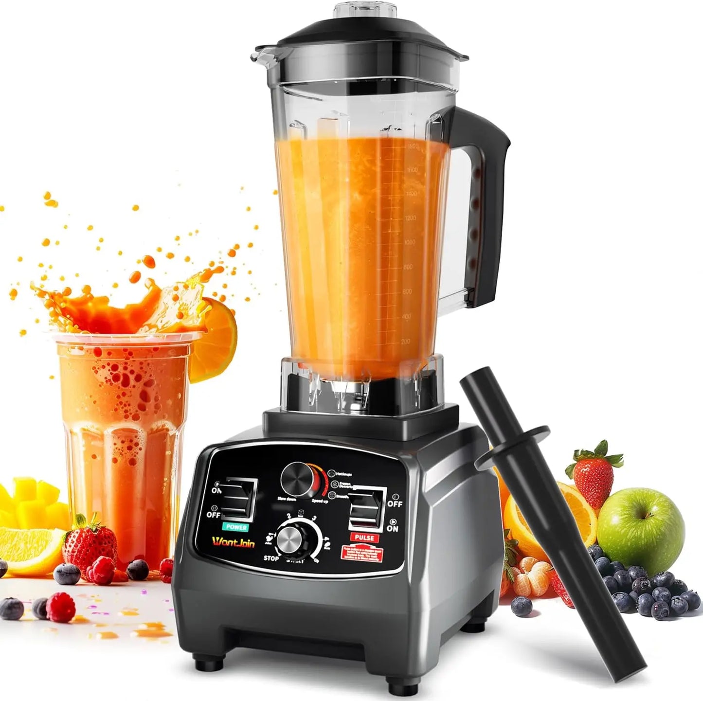 WantJoin Professional Blender, Commercial Blender for kitchen Max 1800W High Power Home and Commercial with Timer