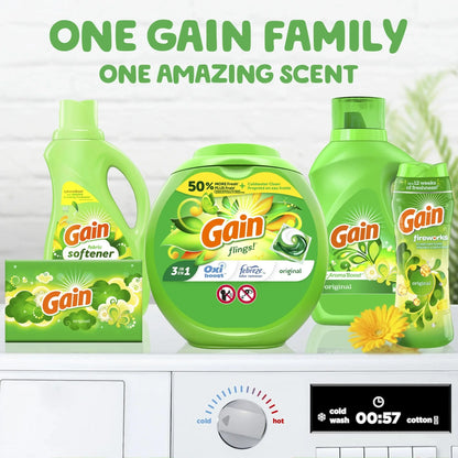 102 Count 3-in-1 Laundry Detergent Pacs, with Oxi Boost & Freshener, Original Scent for All Machines, Easy Use No Mess Pods