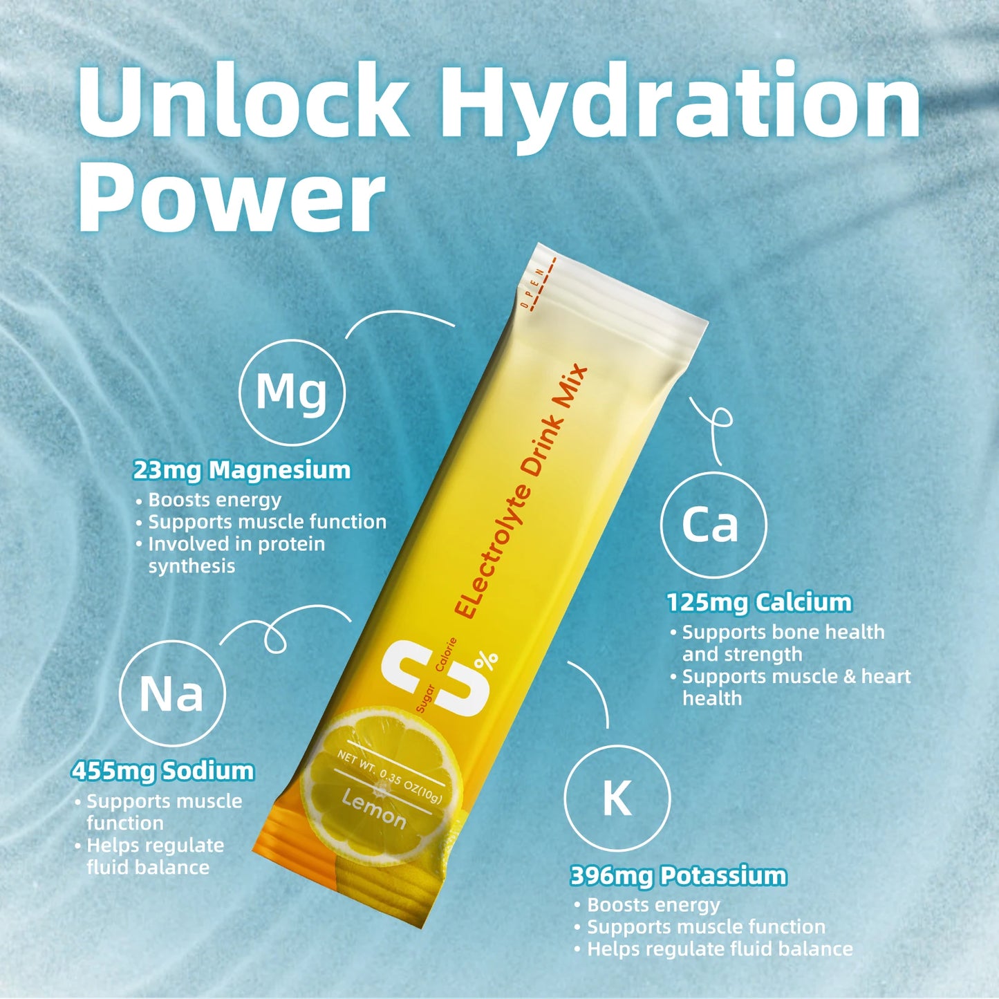 Electrolyte Powder Sugar Free & 0 Calories Mixture Electrolyte Drinks Quickly Hydrate Provide Endurance & Energy Support Non GMO