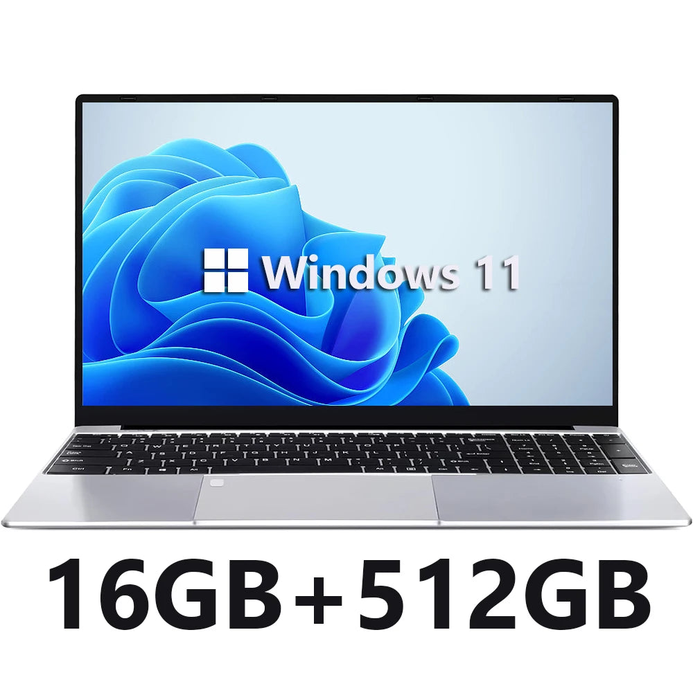Xiaman 15.6" Ultra Slim Laptop Computer Windows 11 Laptop 16GB RAM 1TB 2TB SSD Intel Celeron N4000 HD Office Study Notebook PC