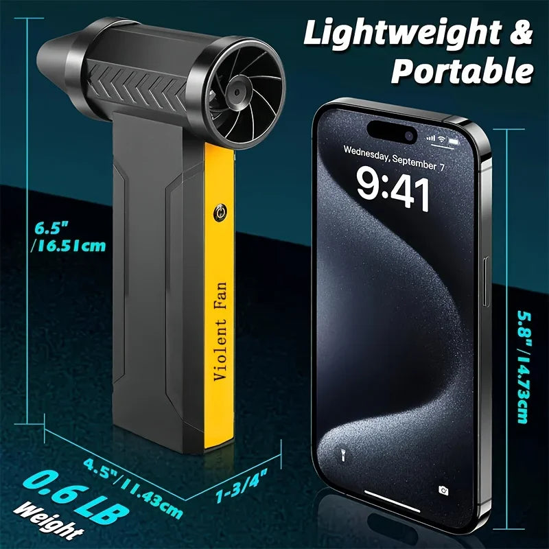 800,000RPM Air Blower Electric Turbo Violent Fan Brushless Motor High-Speed Turbo Jet Fan USB Rechargeable Powerful Dust Blower