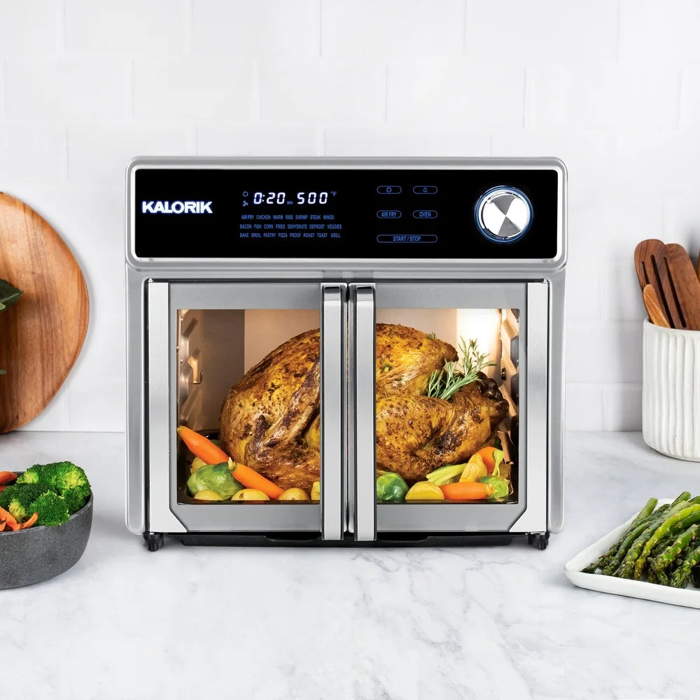 26 Qt Digital Air Fryer Oven Grill 10 in 1 Multicooker Smokeless Sear Technology Turbo MAXX 1700W 22 Presets Dishwasher Safe