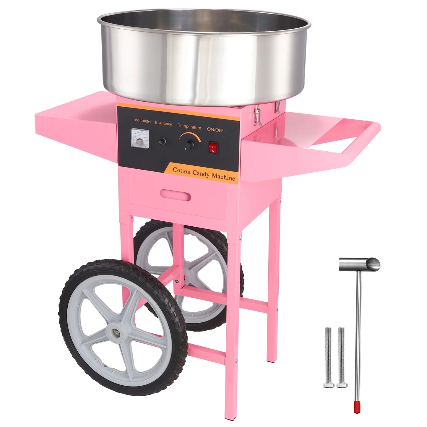 VEVOR Electric Cotton Candy Machine Commercial Floss Maker with Stainless Steel Bowl Sugar Scoop and Drawer for Birthday Party