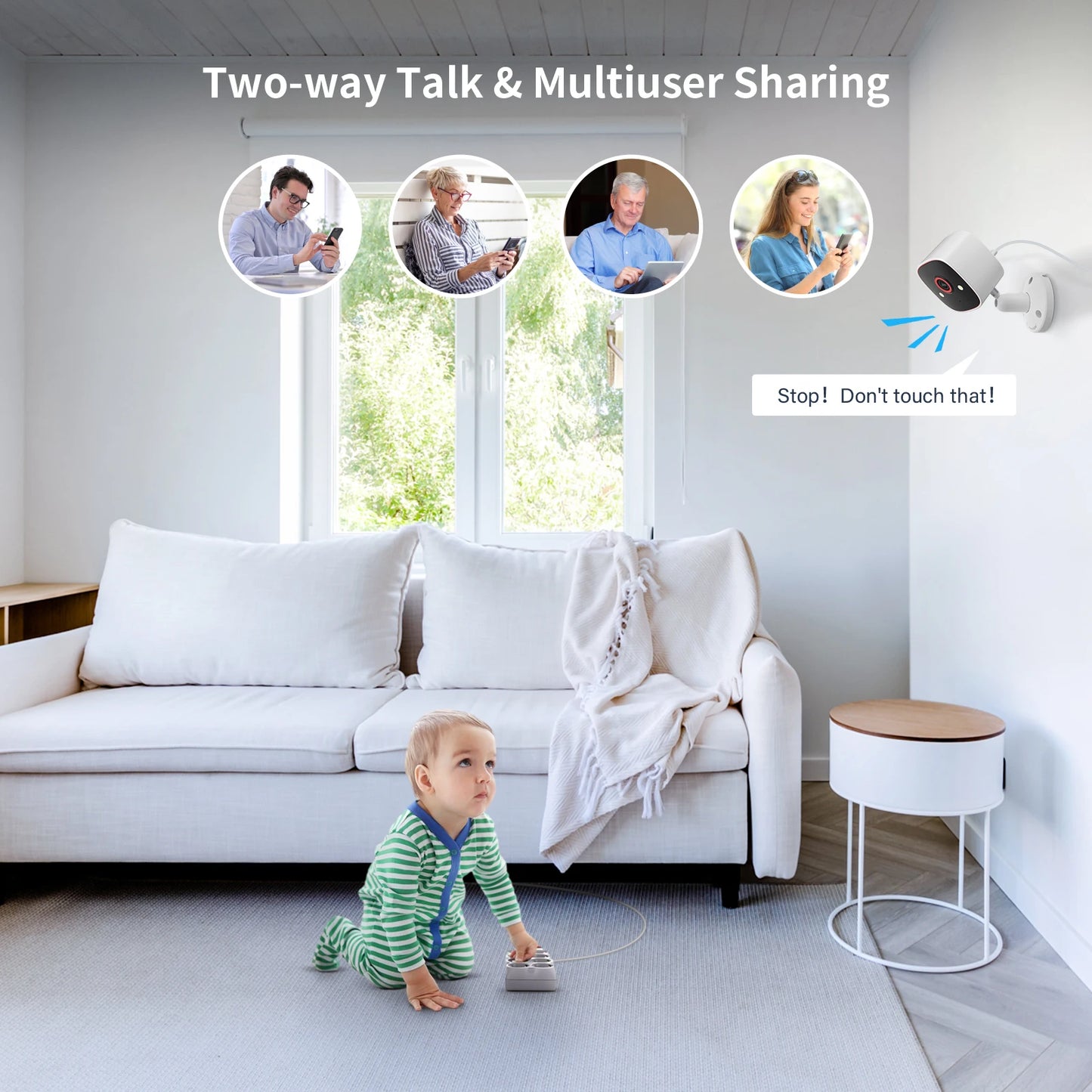 Jennov Outdoor/Indoor Security Cameras 2K HD Wireless WiFi Color Night Vision IP66 Waterproof Pet Dog Cat Baby Monitor Camera