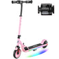 Electric Scooter for Kids Ages 6-14,180WMotor,Colorful Lights,Adjustable Height&Speed,LED Display,Foldable Scooter Idea Gift