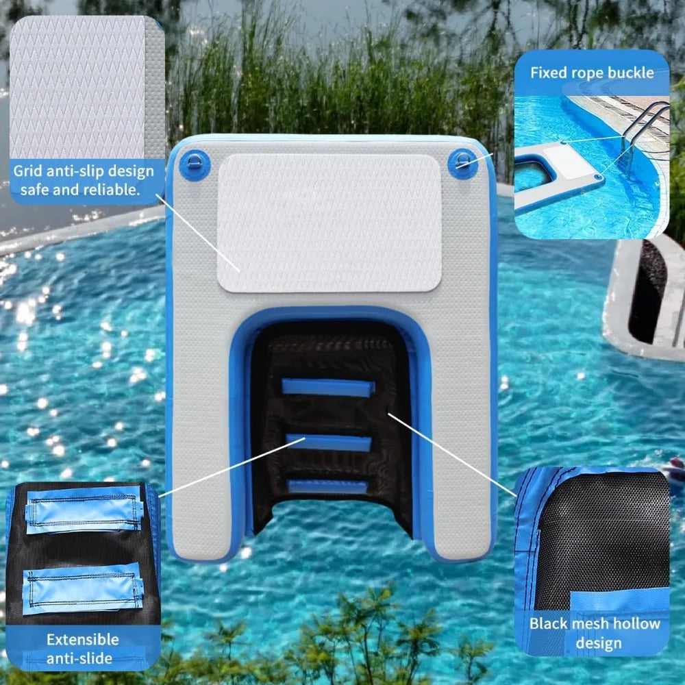 Inflatable Dock, Load-Bearing 200 pounds, Dog pet ramp, Suitable for Swimming Pools, Boat Docks, Lakes, Beach use Water Sports P