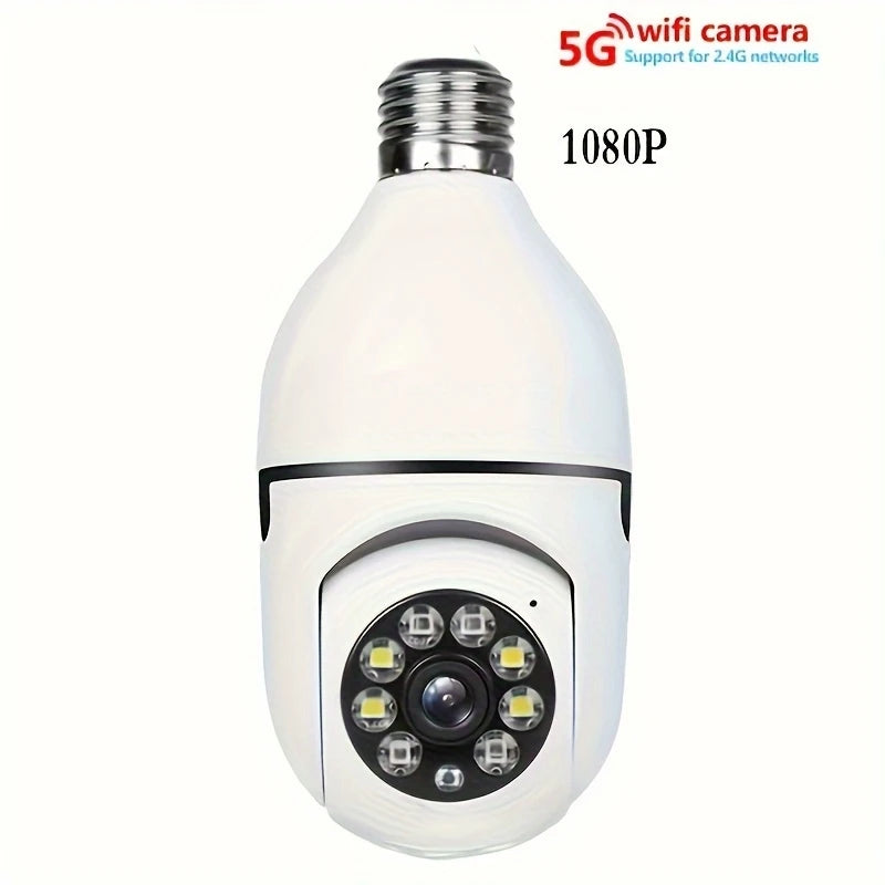 Ease Life APP-Light Bulb Security Cameras Outdoor Wireless WiFi Camera 5GHz, 360 Degree, E27 Light Socket Screw In Securi