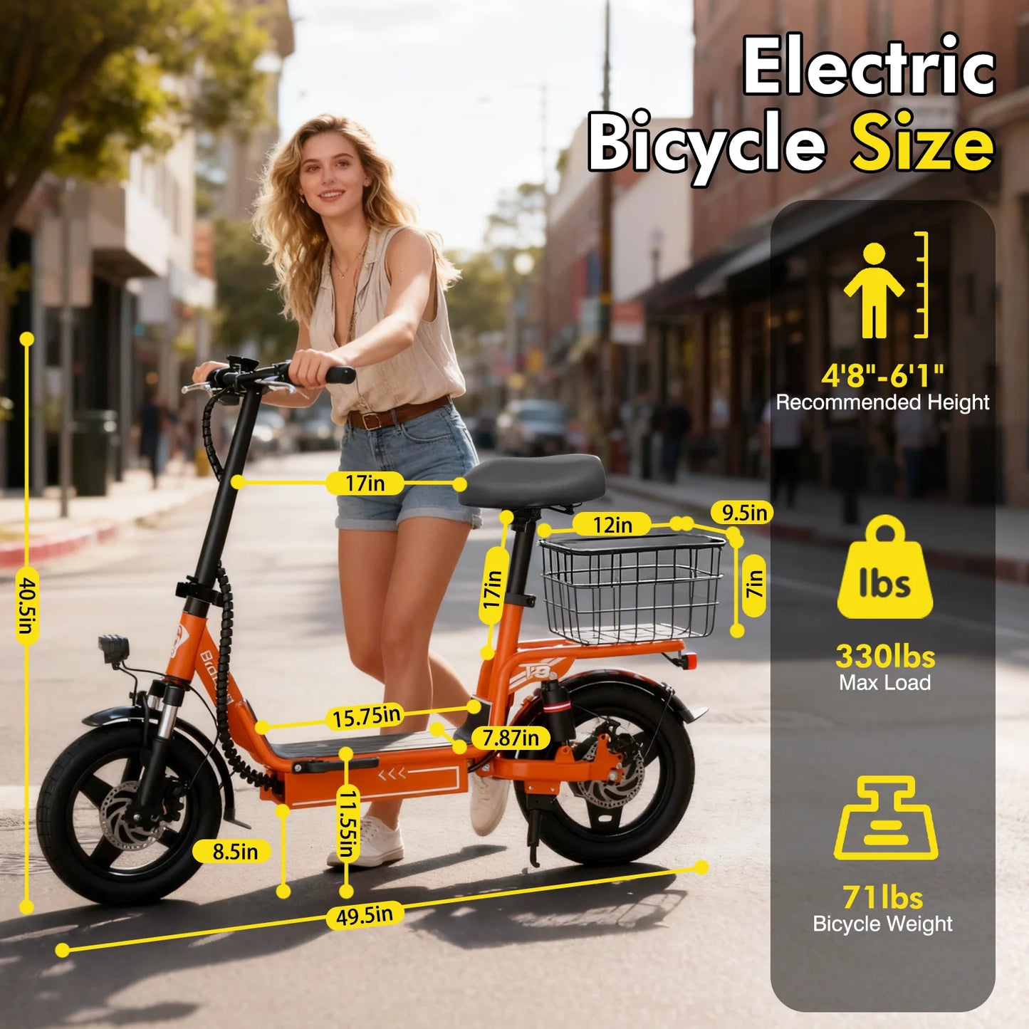 Bodywel T3 Electric Scooter Adults with Seat, 14“ Foldable E Scooter with 1000W Peak Power, 20 MPH, 22-31Miles Range Disc Brake