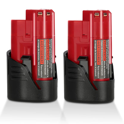2 Pack 3.0Ah Replacement Battery for Milwaukee M-12 Battery  Compatible for Milwaukee 12V Heated Jacket & 48-11-2440 48-11-2402