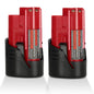 2 Pack 3.0Ah Replacement Battery for Milwaukee M-12 Battery  Compatible for Milwaukee 12V Heated Jacket & 48-11-2440 48-11-2402