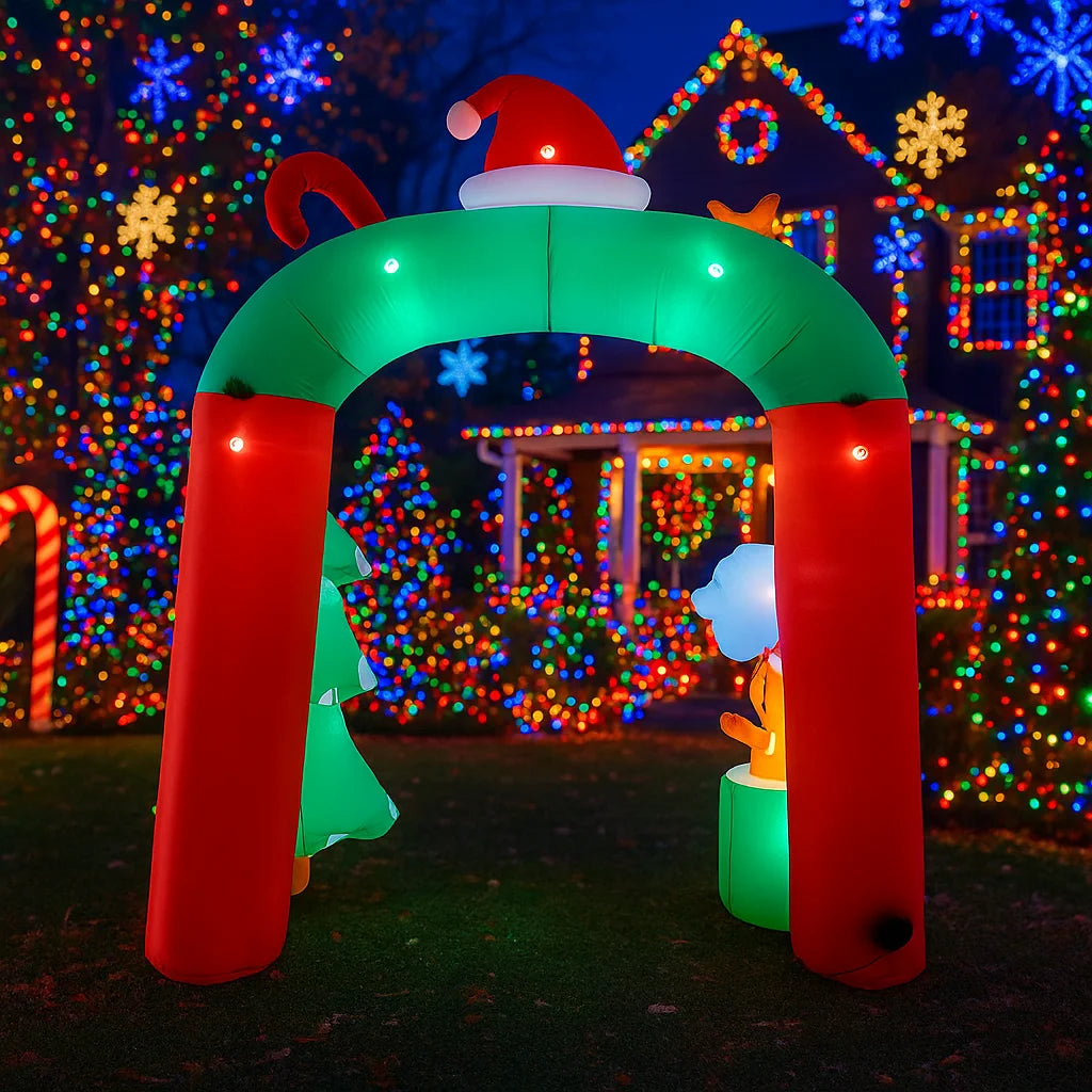 Inflatable Christmas tree arch with gingerbread man Decorations Toys home Yard Xmas ornaments with LED Decor christmas gift
