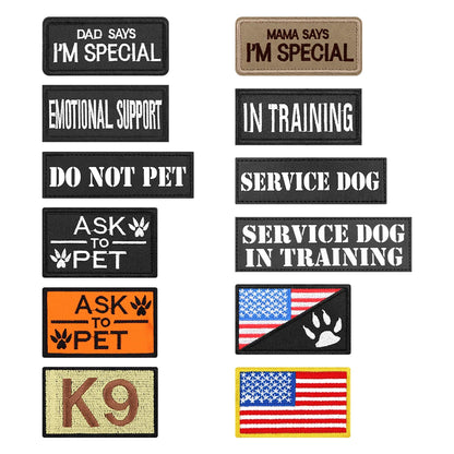 Dog Harness Leash Collar Patches Set for Medium Large Dogs Military Pet Vest Adjustable Tactical Dog Harnesses Training Walking