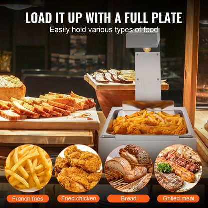 SucceBuy French Fry Food Warmer Commercial Food Heating Lamp Electric Stainless Steel Countertop for Buffet Kitchen Restaurant