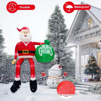 15FT Christmas Inflatable Outdoor Decoration Climbing Santa Giant Christmas Inflatables with LED Lights for Lawn Yard Xmas Deco