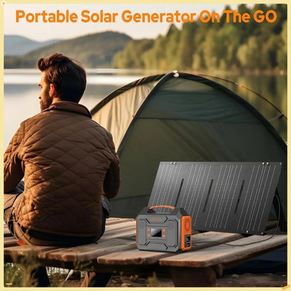 300W Portable Solar Generator | 65W Power Bank + 40W Panel for Home Backup, RV & Outdoor Camping Trips